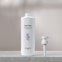 Contenants d'emballage cosmétique 500 ml, flacon cylindrique en plastique transparent blanc vide pour shampoing et lotion