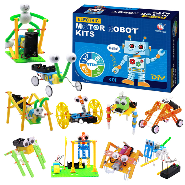 2026 Education Stem Kit Electric Science Activity Toys Diy 6 in 1 Motor Robotics Kit for School Children.