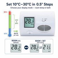 Thermostat filaire C3 moderne et écologique sans fil RF pour chaudière à gaz, manuel et non programmable, pour hôtels et sous-sols