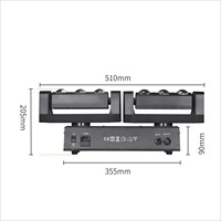 Lumière de scène à faisceau à six têtes à deux bras, KTV, 6 pièces, 20W, tête mobile, diffusion en direct, couleur pleine, rotation, éclairage de scène coloré