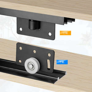 Sistema Moderno de Riel Inferior para Puerta Corredera de Dos Vías, Aleación de Zinc, Cierre Suave y Silencioso, para Cocina, Gimnasio, Dormitorio, Comedor, Exteriores y Centros Comerciales - Product Image 3