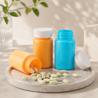Flacon en plastique PET pour comprimés, sans BPA, 100 cc, avec bouchon fileté scellé, pour emballage de produits nutraceutiques