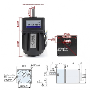 <span class=keywords><strong>MyTech</strong></span> Motor 40W 220V AC Reversierbarer Drehzahlregelungsgetriebemotor 4RK40RGN-C mit hohem Drehmoment, Metallgetriebe, Flansch, tropfsicher für - Product Image 3