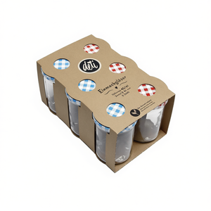 Juego de 6 Frascos de Vidrio para Conservas Deti de 460 ml con Tapas a Cuadros para Conservar y Almacenar - Product Image 2