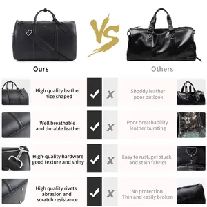 Brown Leather Travel Duffel Bag Manufacturer Waterproof Sport Gym Bag Custom Business Travel Luggage Bag