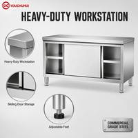 Table de travail à une seule porte 201 SS avec étagère de rangement |   Équipement de restauration commerciale |   Cuisine de restaurant sur mesure