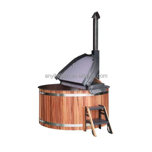 อ่างน้ำร้อนกลางแจ้งแบบพกพา HELIUS ราคาประหยัด สำหรับ 2-8 คน ทำจากไม้ซีดาร์แดง ใช้ฟืน อ่างน้ำร้อนจากไม้ อ่างสปาสำหรับการผ่อนคลาย/สปาเพื่อสุขภาพ - Product Image 2