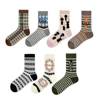 Chaussettes pour femmes, bas d'été respirants sans couture mi-mollet, en coton/nylon/spandex, style japonais vintage, rayées, design tendance