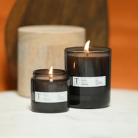 Conteneur à bougie vide, étiquette privée personnalisée, pots à bougie transparents noirs de luxe en verre, 10 oz, 8 oz, 14 oz avec couvercles en bois noir