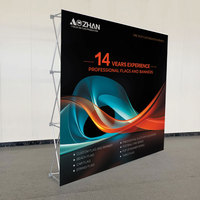 Mur d'Affichage Publicitaire de 3 m Portable en Tissu, Stand Pop-up Personnalisé pour Salon Professionnel, Boîte Lumineuse, Bannière de Fond, Présentoir en Tissu pour Exposition