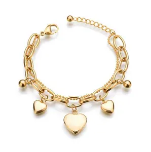 Multi Stijlen Gratis Keuze Fashion Vrouwen Rvs Chunky Ketting Hart Charme Armband Armbanden