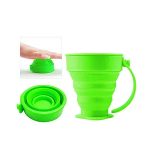 Xách tay sinh thái thân thiện du lịch cắm trại ngoài trời Silicone ráp cốc nước