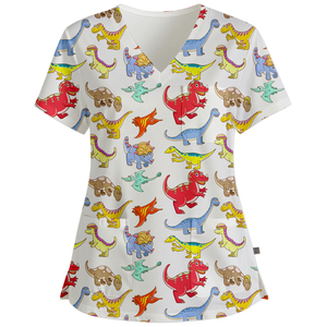 कस्टम मुद्रित यूनिसेक्स स्क्रब शीर्ष अस्पताल मुद्रित नर्सिंग स्क्रब शीर्ष काम स्क्रब नर्सिंग डॉक्टर पोशाक - Product Image 4