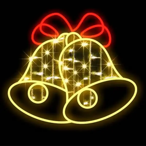 Venta Directa de Fábrica, Poste de <span class=keywords><strong>Campana</strong></span> Navideña Impermeable IP65, Nuevo Diseño, Decoración Festiva, Motivo de Cuerda, Luz LED 2D, PVC IP65 - Product Image 3