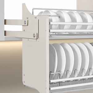 Étagère coulissante supérieure en acier inoxydable 204 avec <span class=keywords><strong>amortisseur</strong></span> hydraulique manuel pour le rangement des bols et des assiettes dans la <span class=keywords><strong>cuisine</strong></span> - Product Image 3