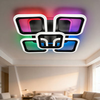 Plafonnier LED minimaliste moderne RGB, lumière de salon, télécommande, changement de couleur, lumière d'ambiance pour chambre à coucher