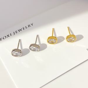 Fashion <b>Earring</b> Jewelry Micro Pave CZ Stone 18K Gold Plated Dainty Zircon <b>Earrings</b> <b>for</b> <b>Women</b> - Product Image 3