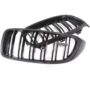 Para <span class=keywords><strong>BMW</strong></span> F32 F33 F36 435i 440i F82 F83 2013-2020 Parrilla delantera de doble listón de carbono para parachoques 51712352811 51712352812 - Product Image 1