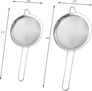 Passoire à café en acier inoxydable 18/8 argenté, à long manche, à mailles fines, de forme conique, écologique, compatible lave-vaisselle et four - Product Image 1