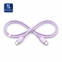 Câble de charge rapide Type C vers C 100CM, câble de données USB C en silicone magnétique, charge rapide 100W PD, cordon de chargeur violet
