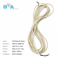 Câble flexible TPE OEM personnalisé 24AWG à 4 conducteurs, à bandes et à extrémités étamées, fil multiconducteur pour dispositifs médicaux