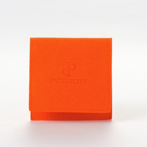 ซองใส่เครื่องประดับกำมะหยี่แบบมีฝาปิด ขนาด 8*8 ซม. สีน้ำเงิน พร้อมโลโก้สั่งทำพิเศษ - Product Image 6