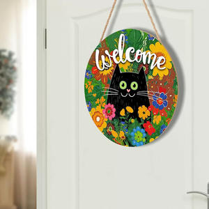 พวงหรีดไม้แมวดำตกแต่งผนังสีสันสดใสชิ้นเดียวที่กำหนดเอง - Product Image 5