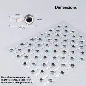 6mm Holographische Fischaugen mit Laschen, 60 Stück, Wasserdicht, UV-Beständig, Bionische Augen für Fliegenbinden, Streamer, Köderfische, DIY-Köderherstellung - Product Image 2