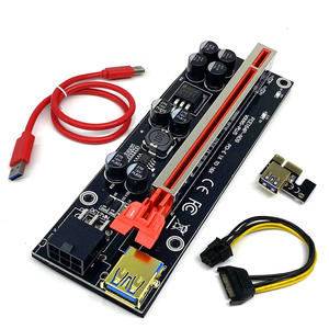 รุ่น <span class=keywords><strong>Riser</strong></span> 009c/009s <span class=keywords><strong>Plus</strong></span> สายรุ่ย์เพิ่มพอร์ต PCIe สำหรับการ์ดจอ พร้อมสาย USB3.0 รุ่น Pci-e 16x รองรับ PCI Express 6 พิน พร้อมตัวเก็บประจุ 8 ตัว - Product Image 1