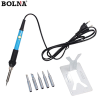 Kit de fer à souder électrique 60 W 220 V avec outil de soudage, pointe remplaçable et alimentation