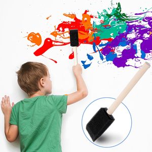 Outils de peinture murale DIY <span class=keywords><strong>pour</strong></span> la décoration intérieure, éponge en mousse avec manche en bois <span class=keywords><strong>pour</strong></span> peintures acryliques, aquarelles, vernis et peintures florales <span class=keywords><strong>pour</strong></span> enfants - Product Image 1