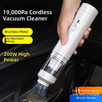 Aspirateur sans fil 4-en-1 200W 19000Pa avec moteur sans balais, souffleur, gonfleur et scelleur, Type-C avec bac à poussière de 0,4L pour voiture et maison