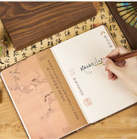 Coffret Cadeau de Carnet à Couverture en Bois de Style Chinois Traditionnel, Reliure Piquée à Cheval, Cadeaux Élégants pour Collégiens/Lycéens