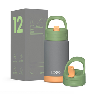 Botellas de agua para niños de acero inoxidable <span class=keywords><strong>con</strong></span> boca de paja de 350ml <span class=keywords><strong>con</strong></span> tapa portátil y elegante para bebidas frías y calientes - Product Image 1