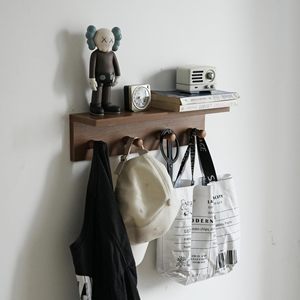 Wooden storage <b>rack</b>, wall-mounted <b>shelf</b>, entryway, bedroom, wooden coat <b>rack</b>, entryway, study, living room, bedroom storage <b>rack</b> - Product Image 3