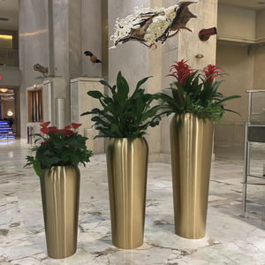 घर की सजावट nordic धातु फर्श vase/स्टील ट्री बर्तन बड़े आउटडोर प्लांटर्स/लंबे सोने का फूल वेस - Product Image 1
