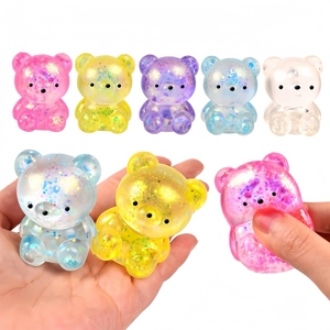 CHENXI New Design <b>Cute</b> Gummy <b>Bear</b> Stress Relief Squeeze Toy 3.5x3.4x4.7cm 39g Fidget Baby Sensory Toy for Ages 8+ - Product Image 2