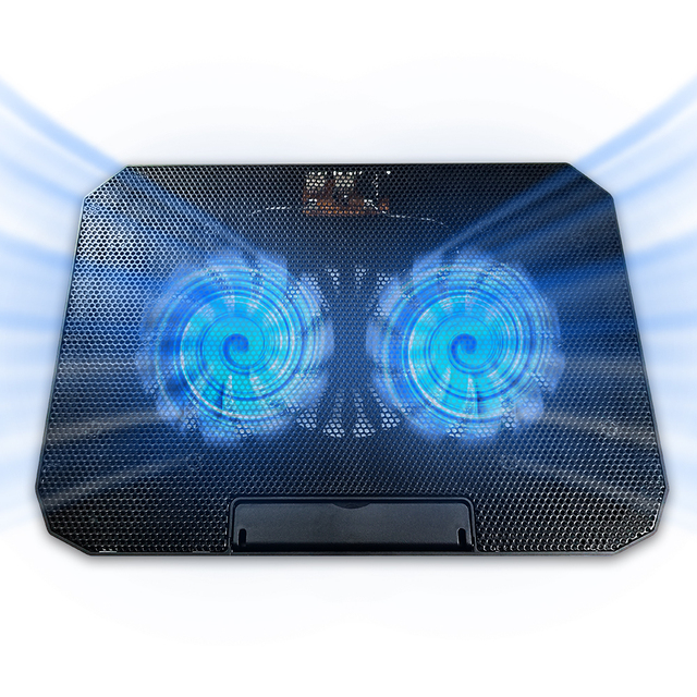 RGB Double Fan 14CM Air-Cooled Gaming Laptop Cooling Pad-USB Powered PWM Adjustable Stand with Plastic Notebook Holder in Stock