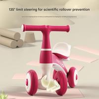 Vélo d'équilibre pour enfants 3 en 1 (sans pédale) Trottinette à quatre roues et vélo parallèle avec amortisseur et porte-gobelet