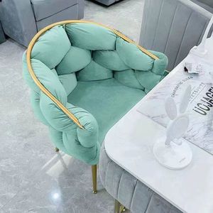 Sillas Grises para Restaurantes y Cafeterías, Silla Moderna de Terciopelo con Diseño de Burbuja para Estudio de Maquillaje - Product Image 2
