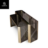 Personnalisé Luxe Contemporain Hall Chambre Cuisine Entrée Table Console Verre Acier Inoxydable