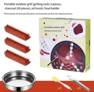 Barbecue au <span class=keywords><strong>charbon</strong></span> de bois pliable d'extérieur, à long manche réglable, portable, en acier inoxydable, multifonctionnel pour le camping - Product Image 4