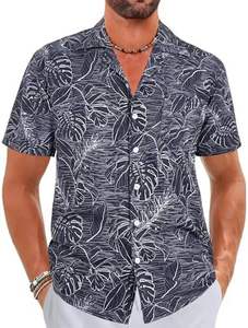 Haute Qualité Hawaii T-shirts Fiesta Camisa Hawaiana Algodon Para Hombre Chemise <span class=keywords><strong>Hawaienne</strong></span> Aloha Beach Hommes Tropical Chemise Décontractée - Product Image 3