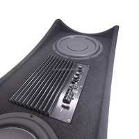 Caisson de basses fortes pour voiture, enceinte de haut-parleur à double caisson de basses actif de 10 pouces, boîte de haut-parleurs à double chargement pour voiture