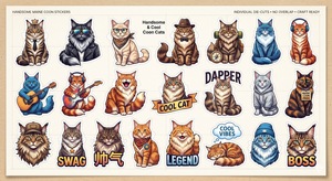 Paquete de Pegatinas de Vinilo Impermeables Personalizadas al por Mayor, Lindas Calcomanías de <span class=keywords><strong>Gatos</strong></span> y Vacas de Dibujos Animados para Laptop, Botella de Agua, Scrapbooking y DIY - Product Image 3