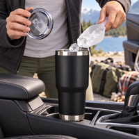 Gobelet isotherme de voyage sous vide de 30 oz avec couvercle coulissant à pression pour les conducteurs, le bureau et l'extérieur