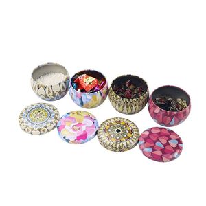 Wholesale round metal scented candle jar with lid wedding candy tin box