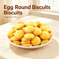 Biscuits ronds aux œufs, doux et croustillants, pour commande en gros, OEM, collation pour supérette