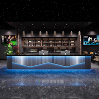 Comptoir de bar en acier inoxydable pour discothèque, lounge, café, KTV, pub