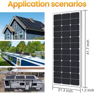High-Efficiency 100 Watt 12 Volt Monocrystalline <b>Solar</b> for Marine Rooftop Farm Battery and Off-Grid Applications - Product Image 5